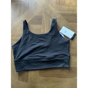 Nike Zenvy Ribbed Longline Sports Bra XLarge Black Light Support NWT